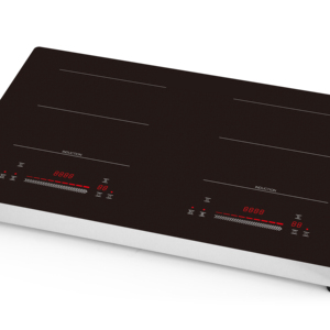 Table de cuisson à induction encastrable pour la maison avec deux brûleurs en verre céramique et plaque de cuisson, puissance de chauffage indépendante 2000W+2000W, double induction - Product Image 1