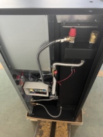 Poêle à granulés de bois pour chauffage domestique, thermostat réglable, puissance de chauffage ajustable, grand bac à granulés, longue durée de combustion, économie d'énergie automatique