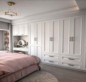 Armoire coulissante BALOM personnalisée avec cadre en bambou, panneaux imperméables et plusieurs étagères pour les chambres à coucher climatiques humides - Product Image 2