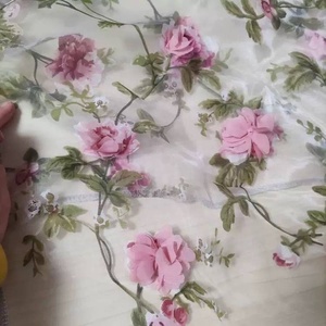 Mantel Redondo de Organza con Flores Personalizado, Bordado de Rosas, Malla de Encaje, Cubiertas <span class=keywords><strong>para</strong></span> Mesa <span class=keywords><strong>para</strong></span> Decoración de Bodas, Fiestas y Eventos - Product Image 4
