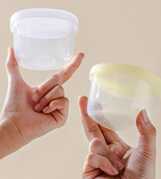 Boîte de rangement alimentaire en silicone platine de qualité alimentaire 100ML 200ML, très transparente, étanche et incassable pour enfants et adultes