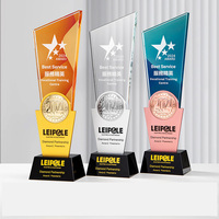 Trofeo de Cristal Ecológico Moderno con Diseño Grabado y Pulido para Eventos Deportivos y Premios Empresariales