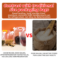 Sac de stockage de riz portable personnalisé, étanche à l'air et à l'humidité, de qualité alimentaire, autoportant, transparent, avec bec verseur, pour gelée, céréales, lait