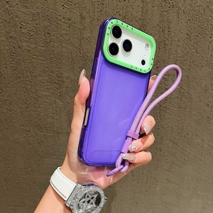 Coque de téléphone transparente aux couleurs contrastées, effet bonbon, avec sangle, pour iPhone XR XS Max 11 17 Pro Max - Product Image 6