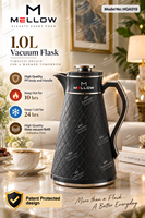 Carafe à café isotherme raffinée OEM 1,0 L, gris moyen, motif treillis cintré, en PP avec intérieur en verre, anse et anneau dorés, pour restaurant