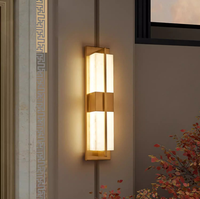 Lampes murales LED en cuivre et marbre de haute qualité, longues et rectangulaires, étanches IP65, pour l'éclairage extérieur de villas, éclairage décoratif