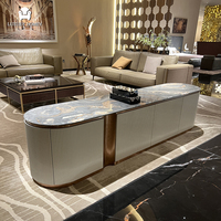 Foshan Fabrik Luxus-Sofagarnitur Wohnzimmer Moderne Italienische Ledersofa-Garnitur Wohnzimmermöbel-Set für Villa Hotel Projekte