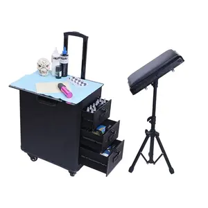 Tattoo High-Capacity Draw-Bar Box Arm Bracket Portable Suitcase Tattoo Trolley Bag Tools Storage Cas