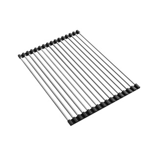 Stainless Steel Drain Rack L Size Foldable Sink Storage Rack For Kitchen Draining Dish Rack - Product Image 1