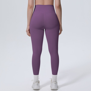 Leggings de yoga pour femmes, taille haute 28 pouces, effet ventre plat, séchage rapide, avec logo personnalisé, <span class=keywords><strong>pantalon</strong></span> d'entraînement - Product Image 3