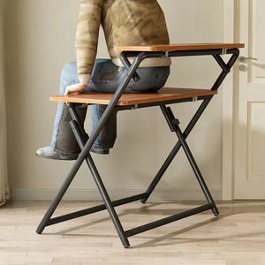 <span class=keywords><strong>Petite</strong></span> table de bureau à domicile, bureau d'ordinateur pliable portable avec étagère, meubles gain de place pour ordinateur portable, étude - Product Image 3