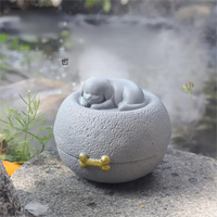 Boîte de cercueil en résine moderne créative écologique carrée Sleeping Love Dog & Cat Pet Urns