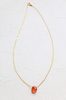 Collier en cornaline unisexe en cristal naturel avec chaîne à maillons en acier inoxydable bijoux pour cadeau en gros