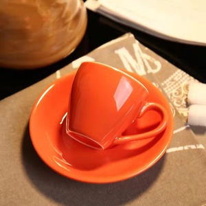 Lespresso Color Glaze <b>Espresso</b> Latte Mini Tea <b>Cup</b> And Saucer Ceramic Coffee <b>Cup</b> 80ml Round Solid Color Handle Gift Set - Product Image 3