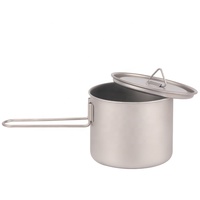 Accessoires de camping Vaisselle Batterie de cuisine en titane Ensemble de casseroles chaudron touristique Marmite de cuisson extérieure Pique-nique Cuisine Randonnée Trekking