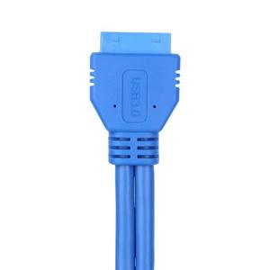 สายอะแดปเตอร์ USB3.0 20 พิน เป็น USB3.0 คู่ พร้อมสกรูล็อคหัวต่อ สายต่อ USB 3.0 ตัวเมียแบบติดตั้งบนแผง สำหรับคอมพิวเตอร์ - Product Image 2