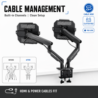 Support double moniteur vertical ergonomique et réglable (inclinable/rotatif) pour mobilier de bureau moderne, capacité max. 19,8 lb, VESA 75/100 mm