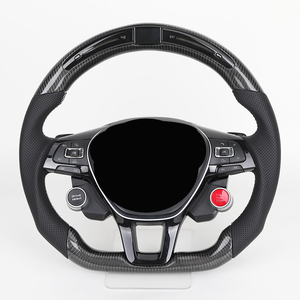 Volante LED de fibra de carbono con botón de inicio para Volkswagen <span class=keywords><strong>VW</strong></span> Glof 5 6 7 MK7 <span class=keywords><strong>Polo</strong></span> <span class=keywords><strong>GTI</strong></span> Passat B8 Tiguan Jetta Arteon t-roc - Product Image 1
