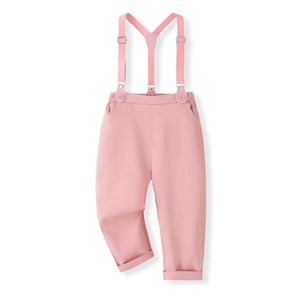 Catpapa Vente en gros Ensemble <span class=keywords><strong>3</strong></span> pièces pour garçons : Chemise à imprimé floral, <span class=keywords><strong>pantalon</strong></span> à bretelles rose et nœud papillon – Tenue de cérémonie pour garçon d'honneur - Product Image 5
