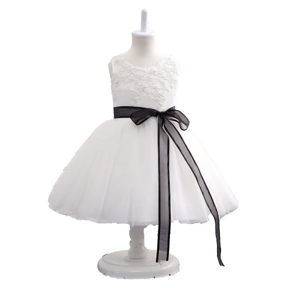 Factory direct manufacturer of white lace tulle flower girl dresses for wedding low prices