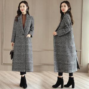 Ventes en gros Nouvelle arrivée Mode Printemps Automne Manteau long à manches longues à revers pour femmes Style décontracté en <span class=keywords><strong>laine</strong></span> longue - Product Image 4