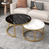Salon, décoration noire, style nordique, ensemble de tables basses rondes en bois de luxe, tables basses modernes pour la maison