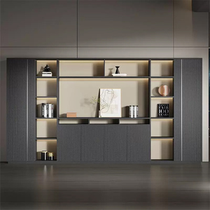 Archivador de <span class=keywords><strong>Oficina</strong></span> Alto de Madera Personalizado con <span class=keywords><strong>Estantes</strong></span> Abiertos - Product Image 3