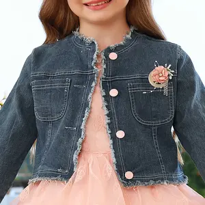 فستان للفتيات لفصلي الخريف 2023 معطف من قماش الدنيم للفتيات الصغيرات فستان الأميرات للأطفال طقم مكون من ثلاثة قطع