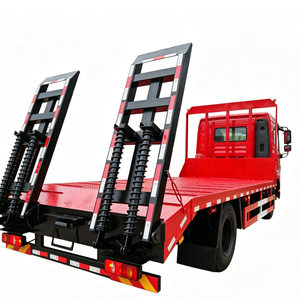Maquinaria pesada de construcción de 31 toneladas y camiones de plataforma plana de 9,6 m se utilizan para transportar camiones de plataforma plana 6x4 nuevos con retroexcavadora. - Product Image 2