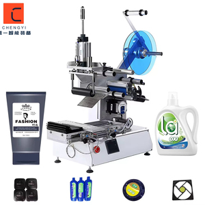 Étiqueteuse semi-<span class=keywords><strong>automatique</strong></span> de dessus en aluminium en étain étiqueteuse à dessus plat en étain étiqueteuse de logo d'autocollant industriel d'<span class=keywords><strong>occasion</strong></span> - Product Image 1