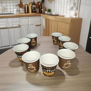 Gobelet en papier ondulé simple paroi de 8 oz, enduit de PE, pour boissons chaudes, café, vin, jus, tequila, impression personnalisable - Product Image 3