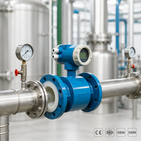 Débitmètre électromagnétique 4-20mA RS485 résistant à la corrosion, prix usine, pour la mesure de liquides chimiques