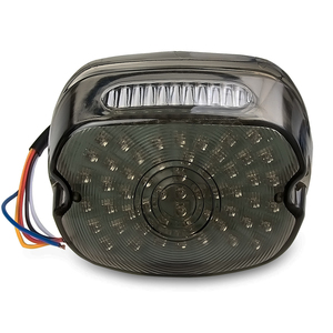 Feux <span class=keywords><strong>arrière</strong></span> à LED pour <span class=keywords><strong>Harley</strong></span> <span class=keywords><strong>Sportster</strong></span> 1200 Dyna FXST Modèles Smoke Lens Lay Down Style 12V Amber Color - Product Image 3