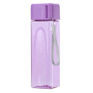 OEM Cheap Price Custom Logo Square Shaped Promotional Plastic Water Bottle Portable & Keeps Drinks Hot/Cold for Outdoor Travel