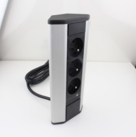 Enchufe para mesa de Conferencias 2 Schuko EU Enchufes tira de enchufe con 2 USB 250V 16A Toma de corriente de esquina de mesa