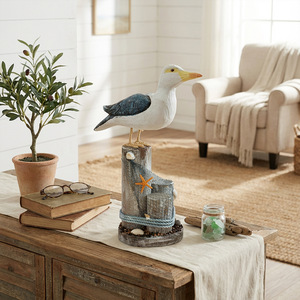 เครื่องประดับนกทะเลเมดิเตอร์เรเนียน ทำจากไม้สน งานแฮนด์เมด ตกแต่งบ้าน - Product Image 2