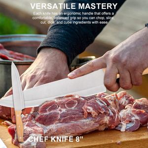New Six-piece Kitchen <b>Knife</b> <b>Set</b> Wood Grain Handle Stainless Steel Cooking Meat Cleaver <b>Sharp</b> Cutting Chef <b>Knives</b> With Block - Product Image 4