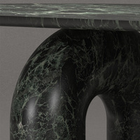 Kumusi Table de salle à manger en marbre Verde Alpi de luxe moderne pour 6 8 10 places Table de salle à manger ronde contemporaine