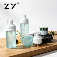 Botol Pompa Vakum Kosmetik Isi Ulang Warna-warni Dapat Disesuaikan, Plastik Buram, Kosong, 15ml 30ml 50ml, Set Lotion Perawatan Kulit