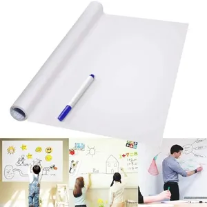 自粘白板乙烯基防水干擦白板贴纸，书写图纸可移动白板墙壁乙烯基贴纸