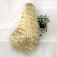 Perruques longues blondes en gros, pré-épilées, tissage profond, cheveux vierges humains bruts pour dentelle transparente, dentelle frontale