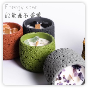 Haut de gamme cristal pierre <span class=keywords><strong>ciment</strong></span> aromathérapie bougie niche cire d'abeille coton mèche longue Diwali méditation barre cadeaux anniversaires Souvenirs - Product Image 1