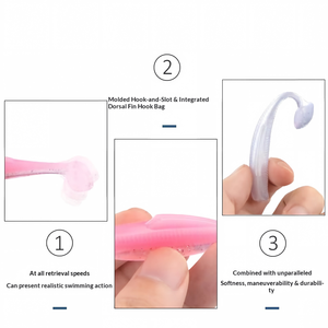 Señuelo Blando de Simulación de Gusano CHEERY T Tail con Ranura para Anzuelo, Resistente a Mordeduras, 8CM, para Pesca de Pez Mandarín, Lanzamiento Largo y Pesca <span class=keywords><strong>DropShot</strong></span> - Product Image 5
