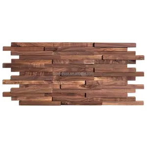 Panel de pared de nogal americano 3d de madera maciza para interiores decorados