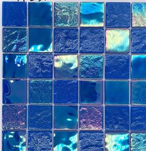 Cầu Vồng tùy chỉnh vuông màu xanh gạch gạch hồ bơi óng ánh gạch hồ bơi khảm thủy tinh - Product Image 3