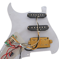 Guitare électrique haut de gamme ST avec pickguard pré-câblé en écaille de tortue 3 plis, micros SSH Alnico 5, couvercle en PVC et bobines en cuivre