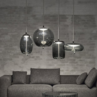 Lámpara Led de techo con pantalla de cobre para el hogar, candelabro de cristal para cocina, accesorios de iluminación, colgante de luz nórdica moderna