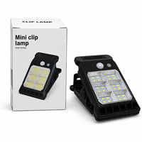 Lampe solaire LED à détecteur de mouvement pour jardin, mini, extérieure, étanche, à clipser, batterie incluse, lampe SMD pour clôture, patio, tente, rampes
