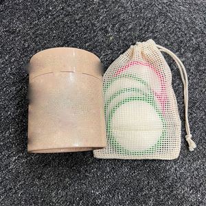 Disques démaquillants réutilisables en coton double couche avec emballage en tube en papier, écologiques, zéro déchet, pour les soins de la peau - Product Image 3