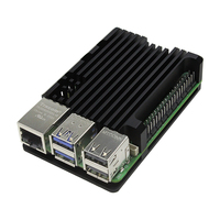 Raspberry Pi 5 kipas ganda aluminium Aloi casing pelindung pendingin kotak pelindung elektronik konsumen